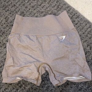 Gymshark Tan Athletic Shorts with Ribbed Waistband